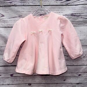 Emile et Rose Pink Long Sleeve Top with Bow Details. Size 9 Months